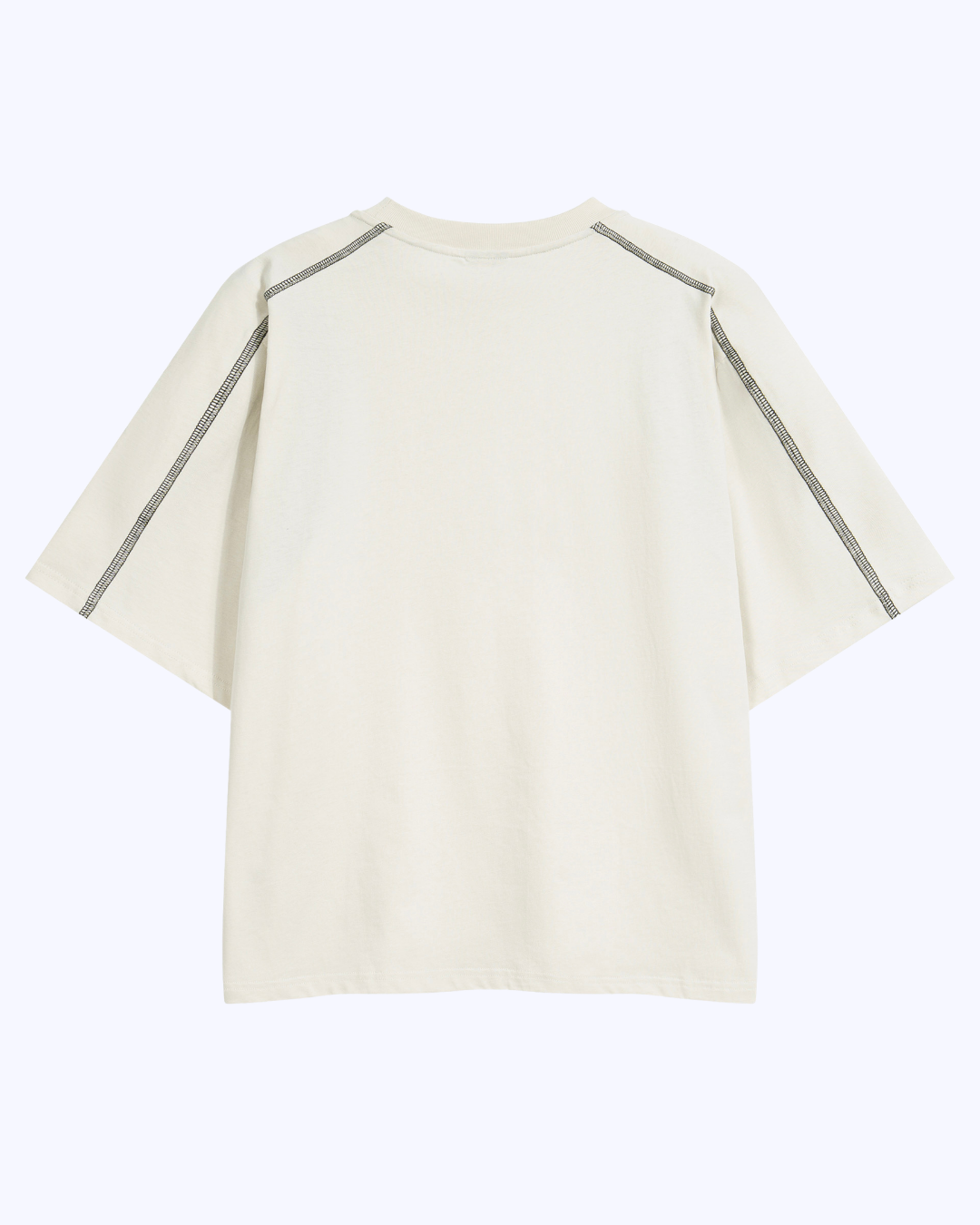 Studio Boxy Raglan Colour Block Stitch Tee (Vanilla/Black/Bubblegum)