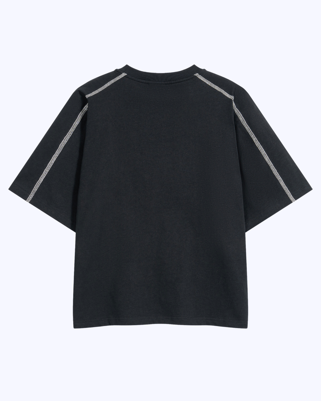 Studio Boxy Raglan Colour Block Stitch Tee (Black/White/Butter)
