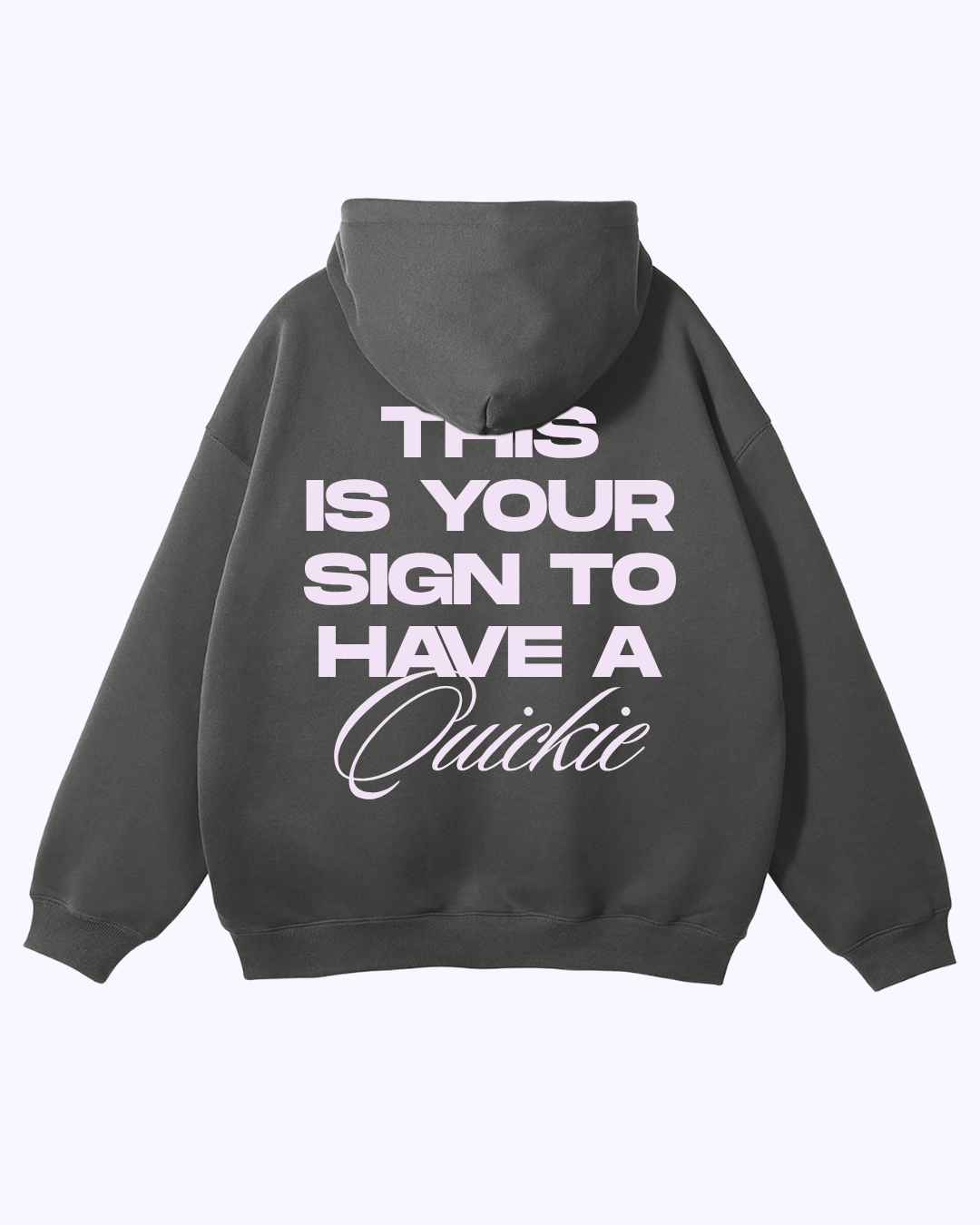 This Is Your Sign Double Zip Fleece Hoodie (Charcoal/Lavender)