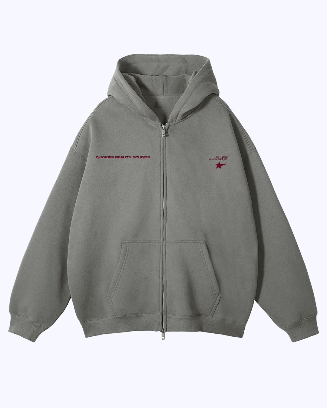 This Is Your Sign Double Zip Fleece Hoodie (Cement/Merlot)