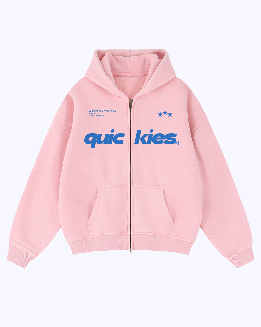 Studio Boxy Double-Zip Fleece Hoodie (Candy/Cobalt)