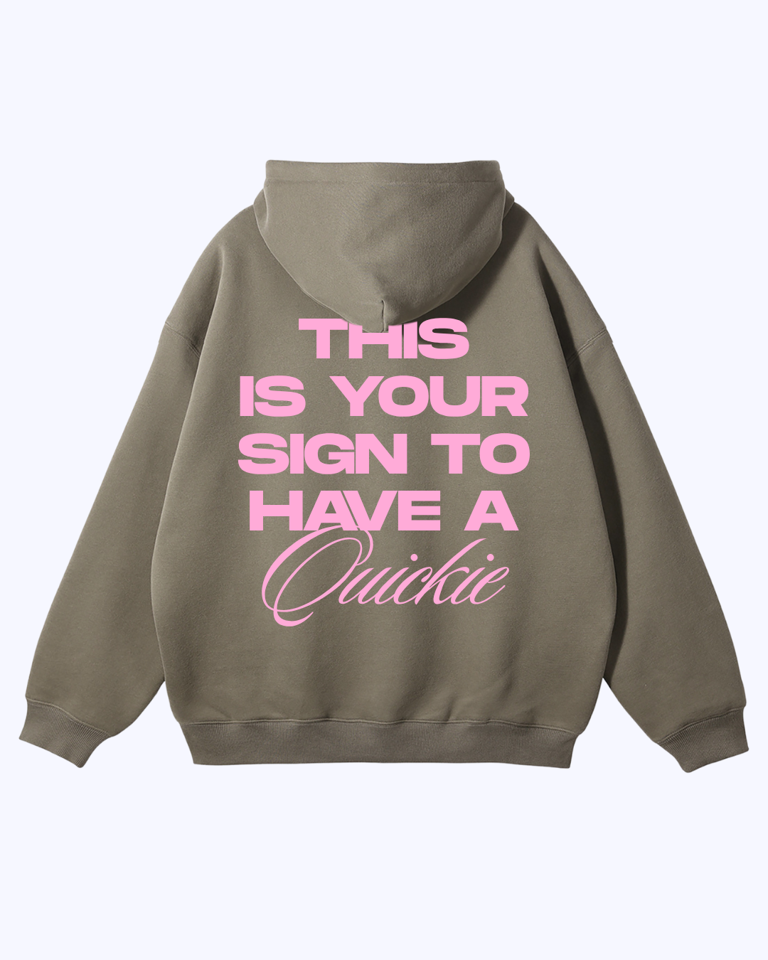 This Is Your Sign Double Zip Fleece Hoodie (Coffee/Bubblegum)