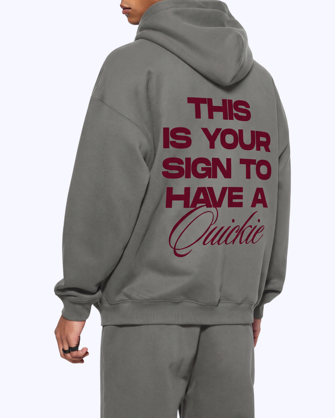 This Is Your Sign Double Zip Fleece Hoodie (Cement/Merlot)