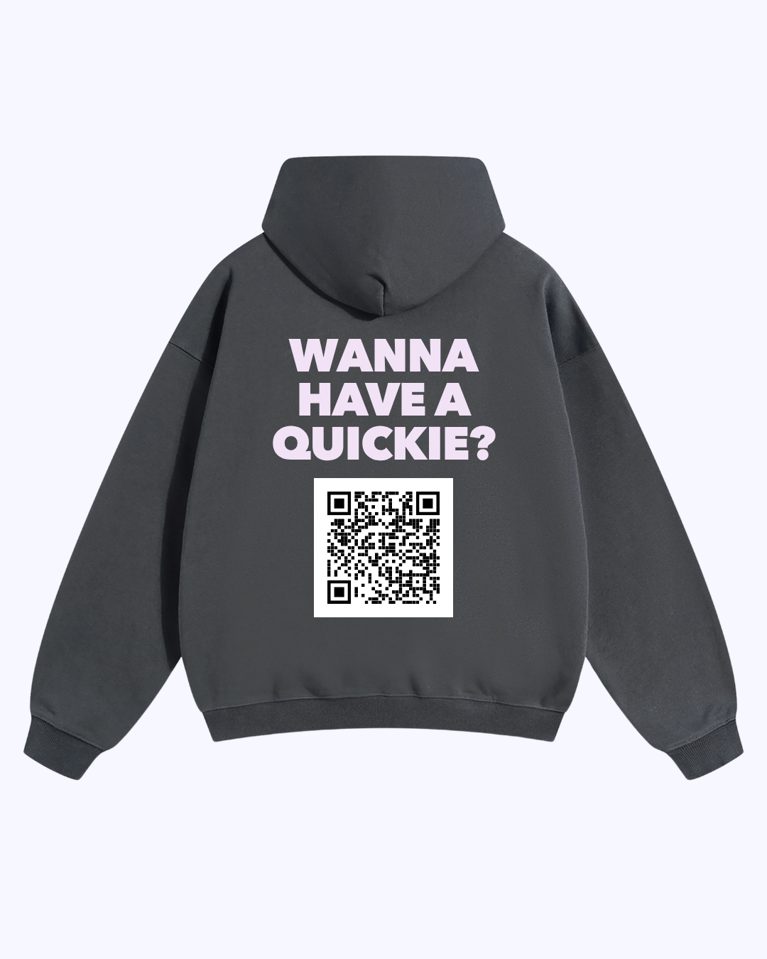 Wanna Have A Quickie? Heavyweight Hoodie (Charcoal/Lavender)