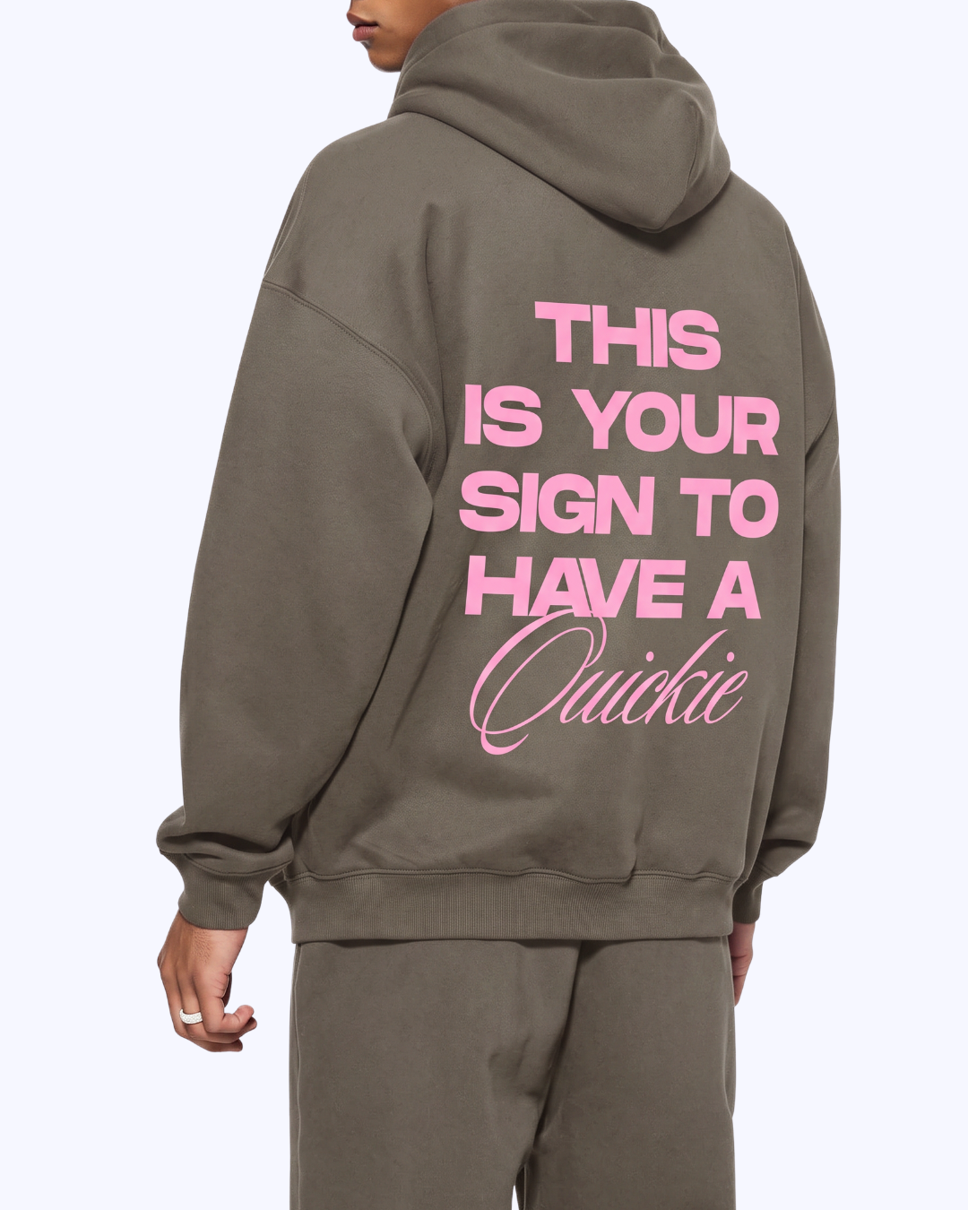 This Is Your Sign Double Zip Fleece Hoodie (Coffee/Bubblegum)