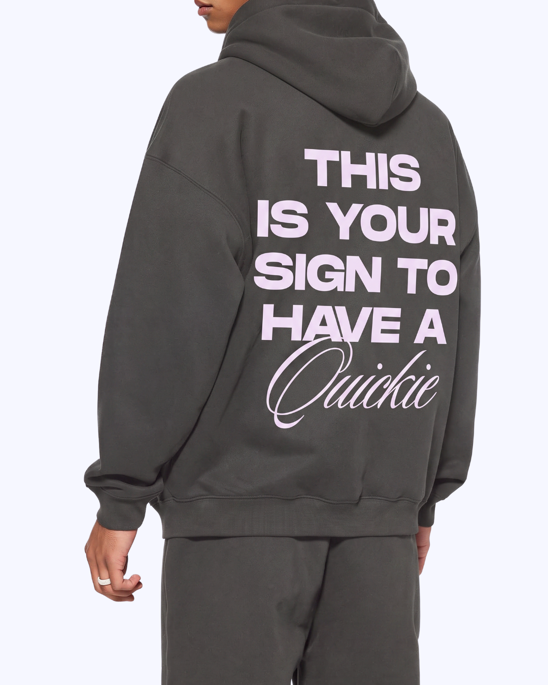 This Is Your Sign Double Zip Fleece Hoodie (Charcoal/Lavender)