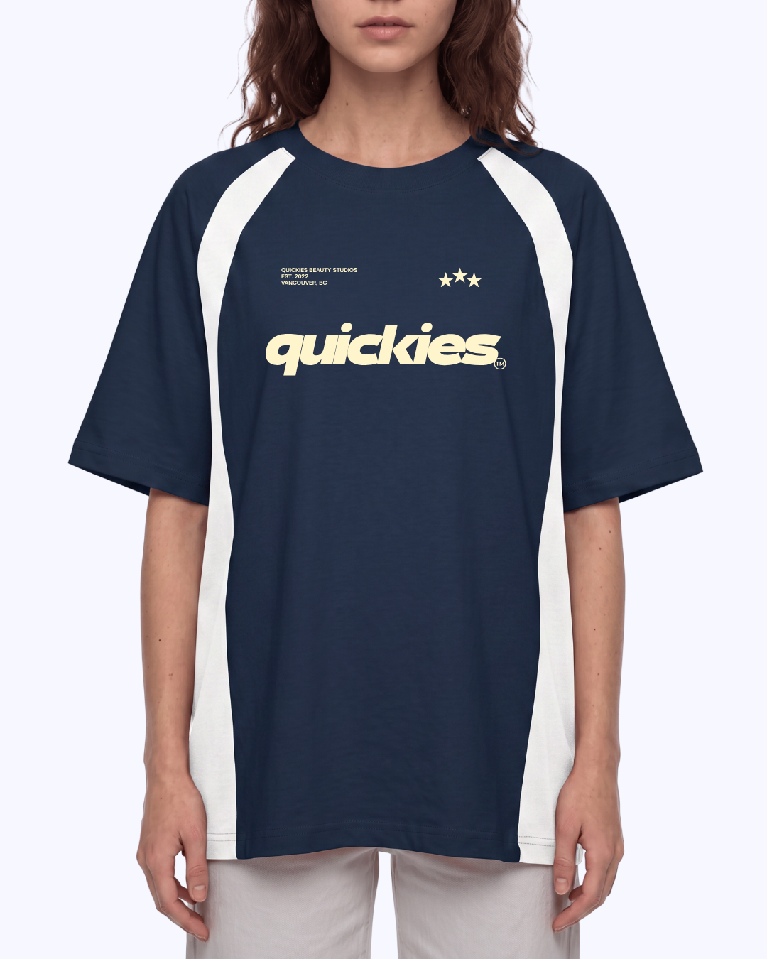 Studio Raglan Colour Block Tee (Navy/White/Butter)