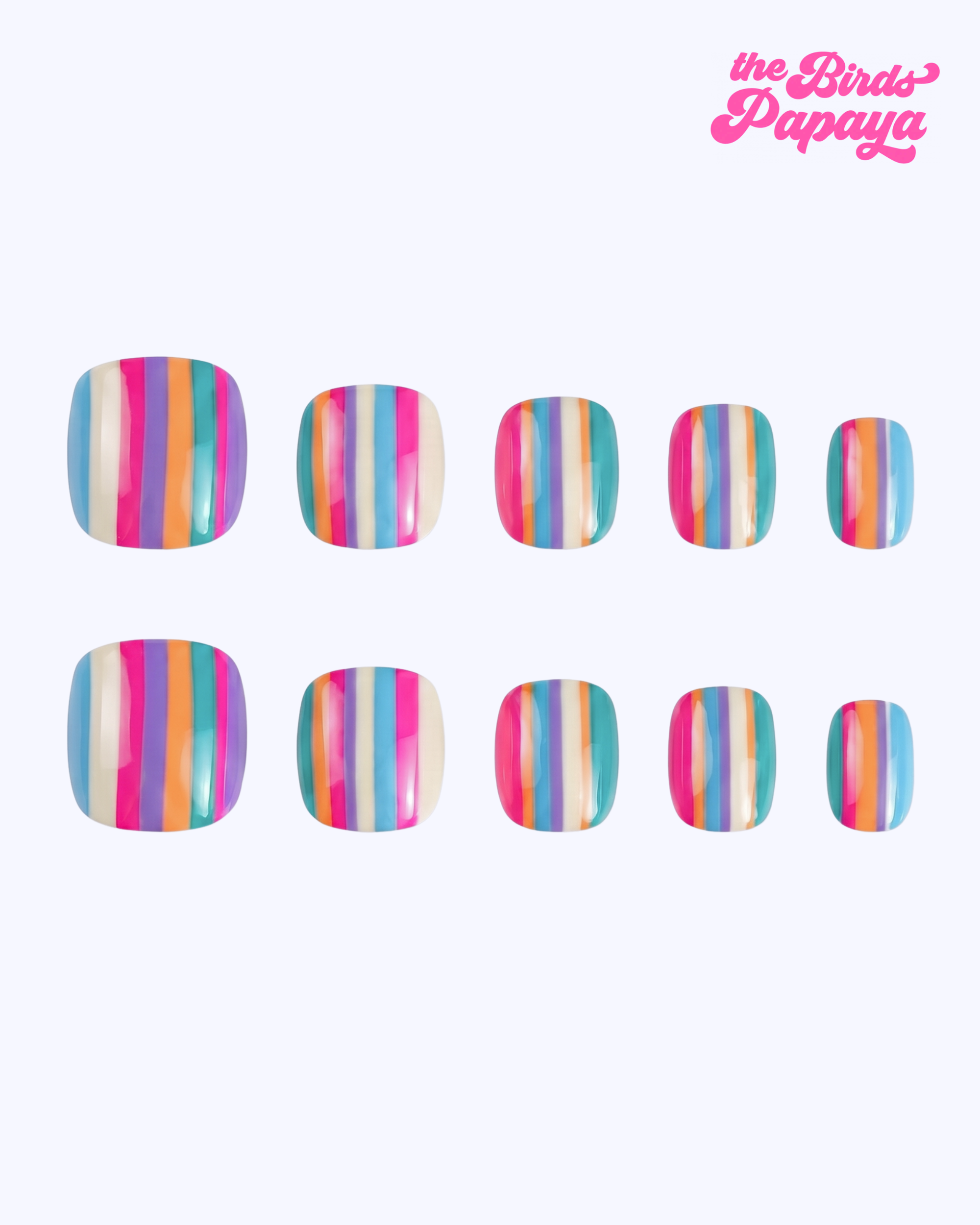 Micro Stripetease Press On Nails (32PC)