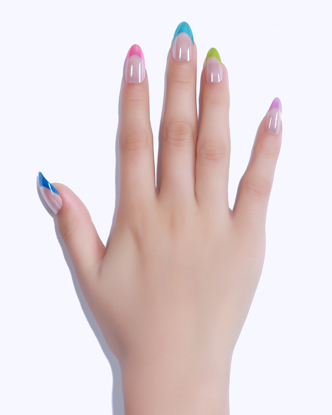 Colored French Tip Press-On Nails 