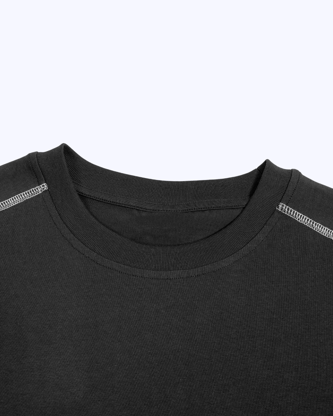 Studio Boxy Raglan Colour Block Stitch Tee (Black/White/Butter)