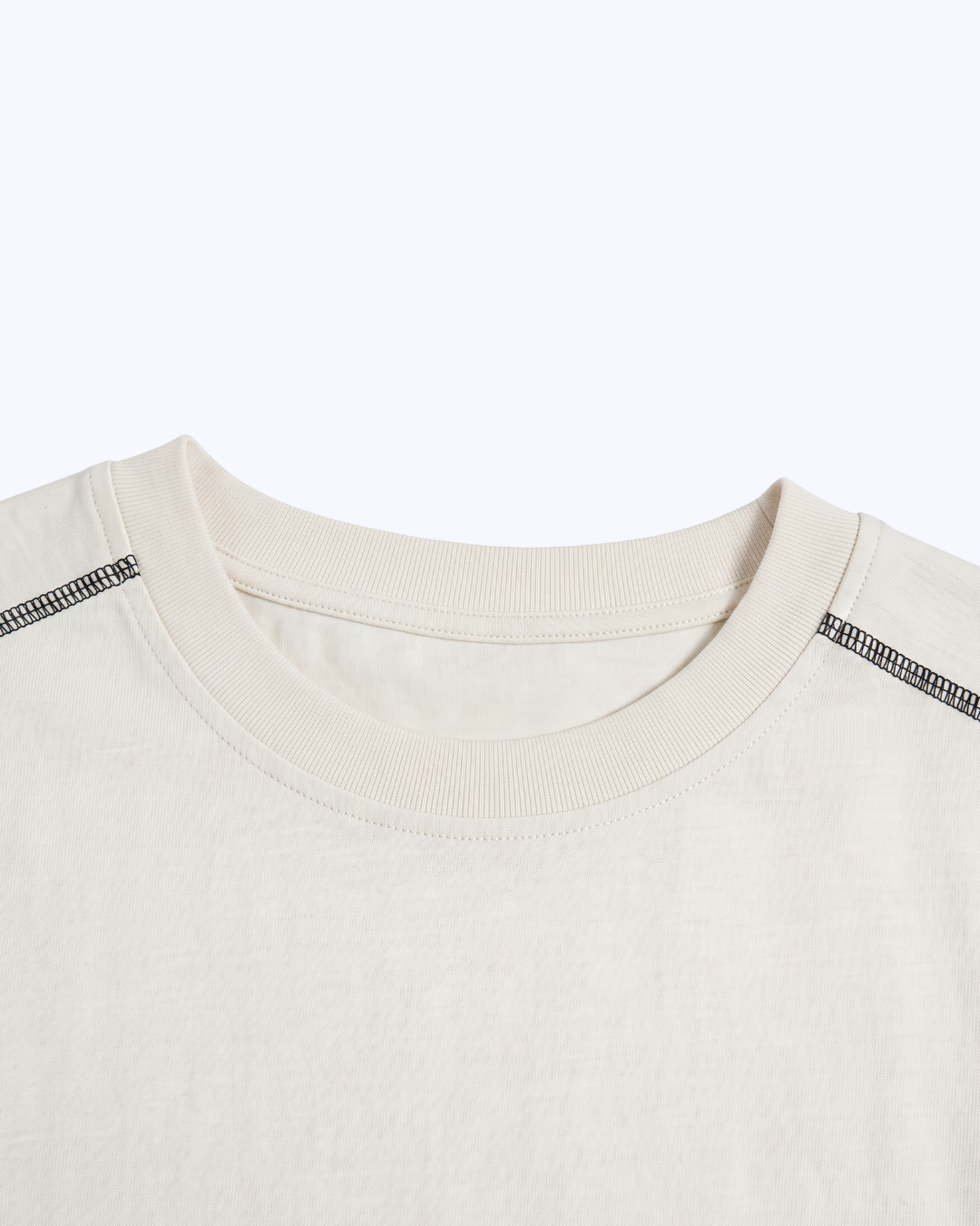 Studio Boxy Raglan Colour Block Stitch Tee (Vanilla/Black/Bubblegum)