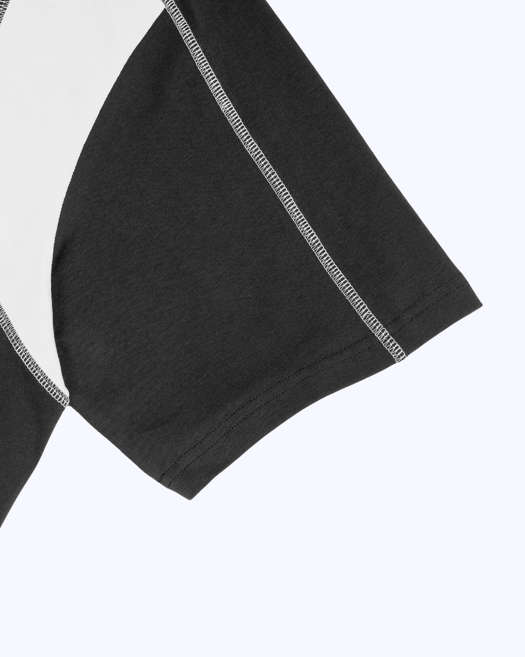 Studio Boxy Raglan Colour Block Stitch Tee (Black/White/Butter)