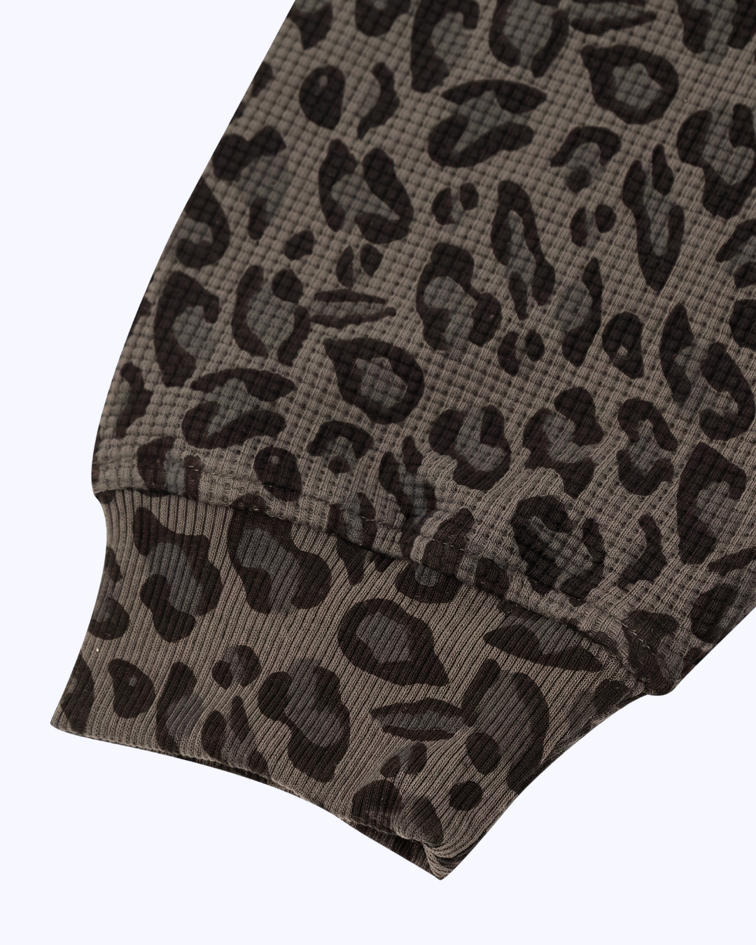 Wanna Have A Quickie? Waffle Double Zip Hoodie (Grey Leopard/Bubblegum)