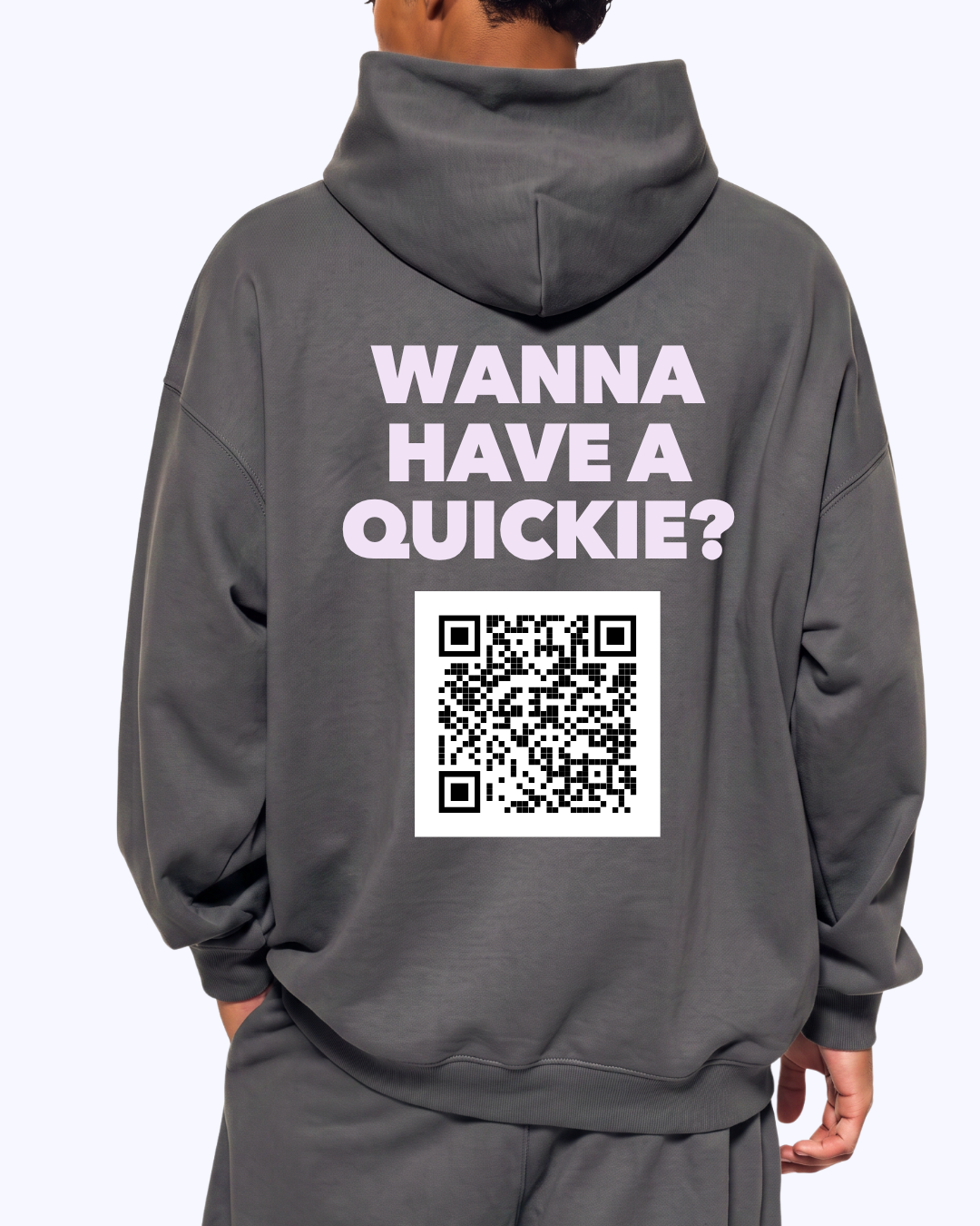 Wanna Have A Quickie? Heavyweight Hoodie (Charcoal/Lavender)